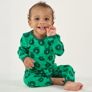 Apples Long Sleeve Long Legged Suit - Smafolk Green-Smafolk-Modern Rascals