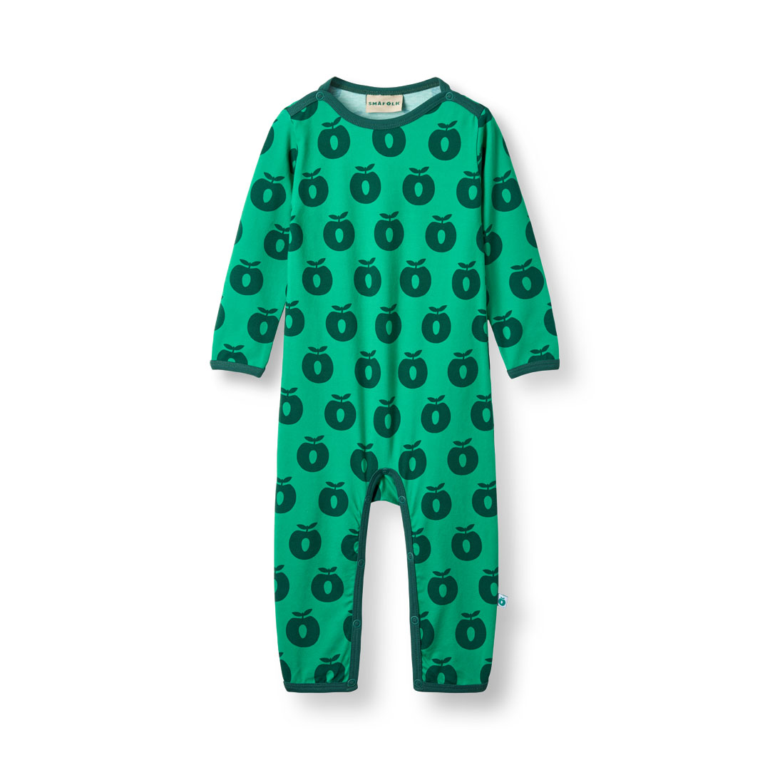 Apples Long Sleeve Long Legged Suit - Smafolk Green-Smafolk-Modern Rascals