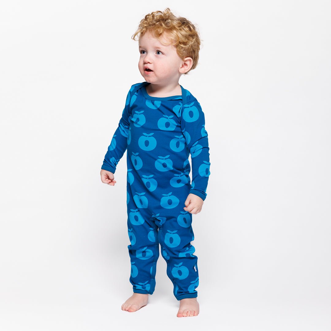 Apples Long Sleeve Long Legged Suit - Vivid Blue-Smafolk-Modern Rascals