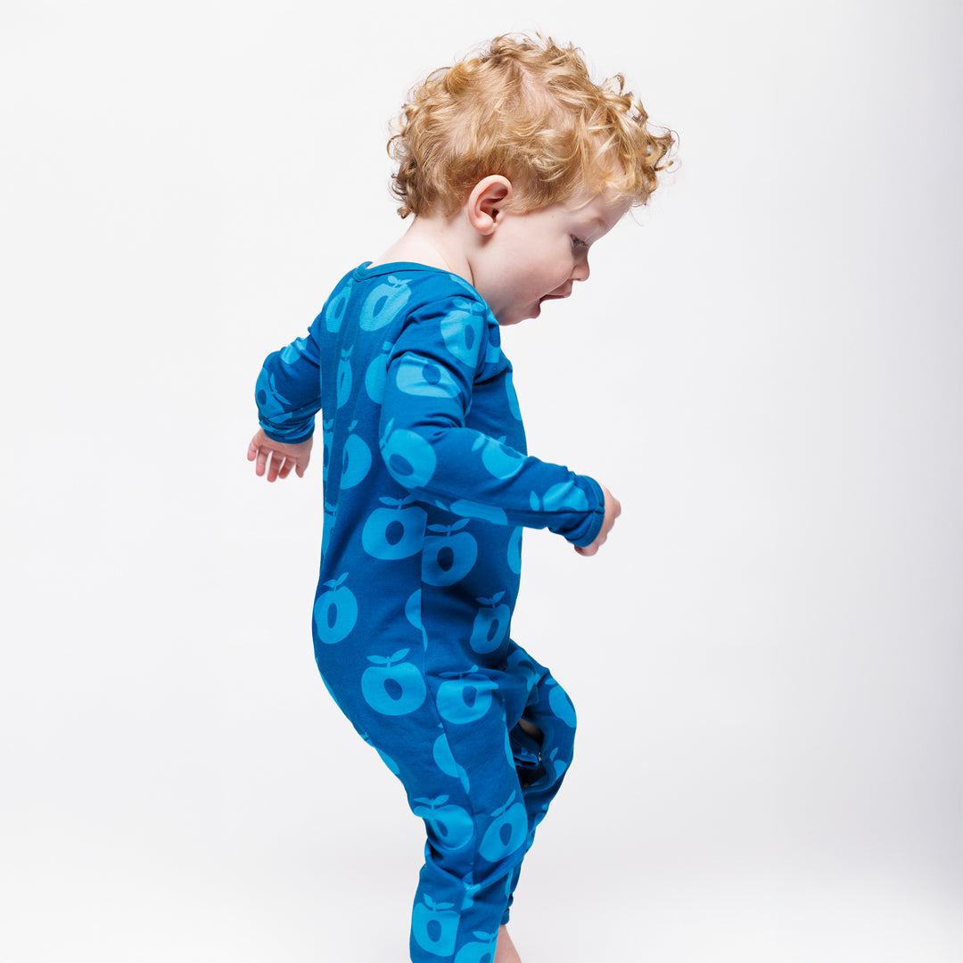 Apples Long Sleeve Long Legged Suit - Vivid Blue-Smafolk-Modern Rascals