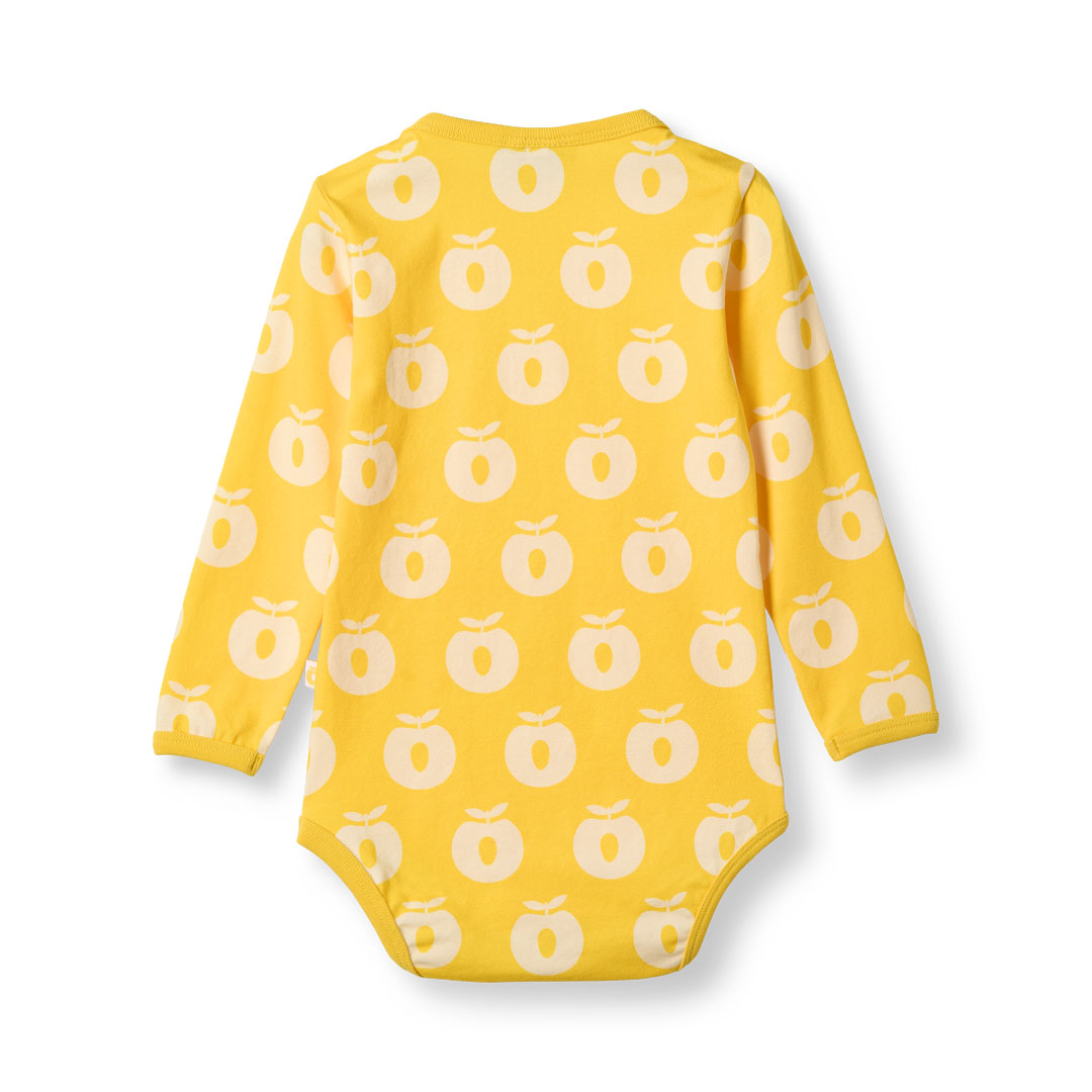 Apples Long Sleeve Onesie in Empire Yellow-Smafolk-Modern Rascals