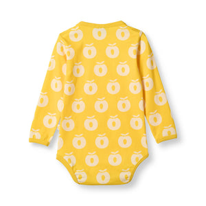 Apples Long Sleeve Onesie in Empire Yellow-Smafolk-Modern Rascals