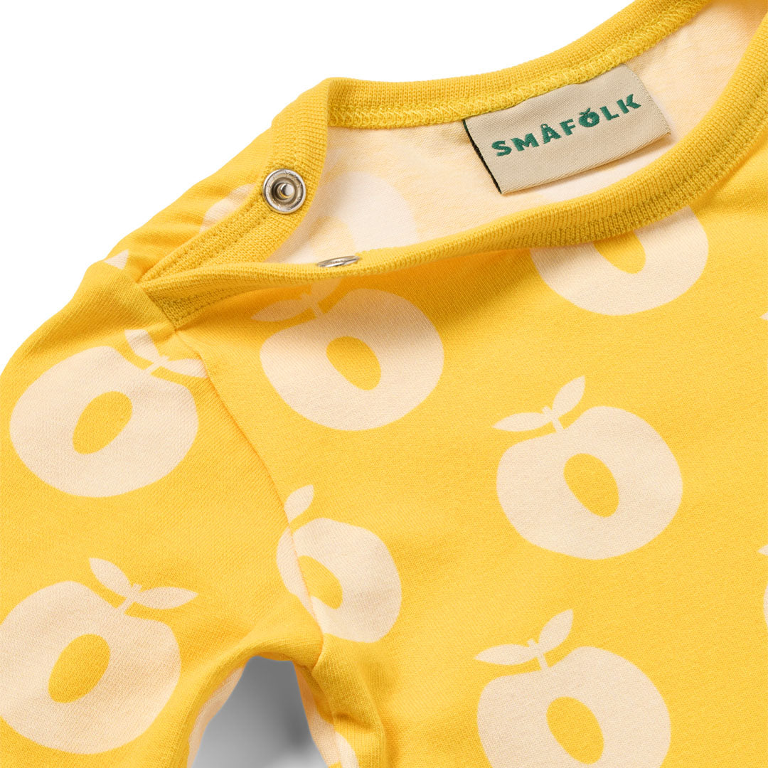 Apples Long Sleeve Onesie in Empire Yellow-Smafolk-Modern Rascals