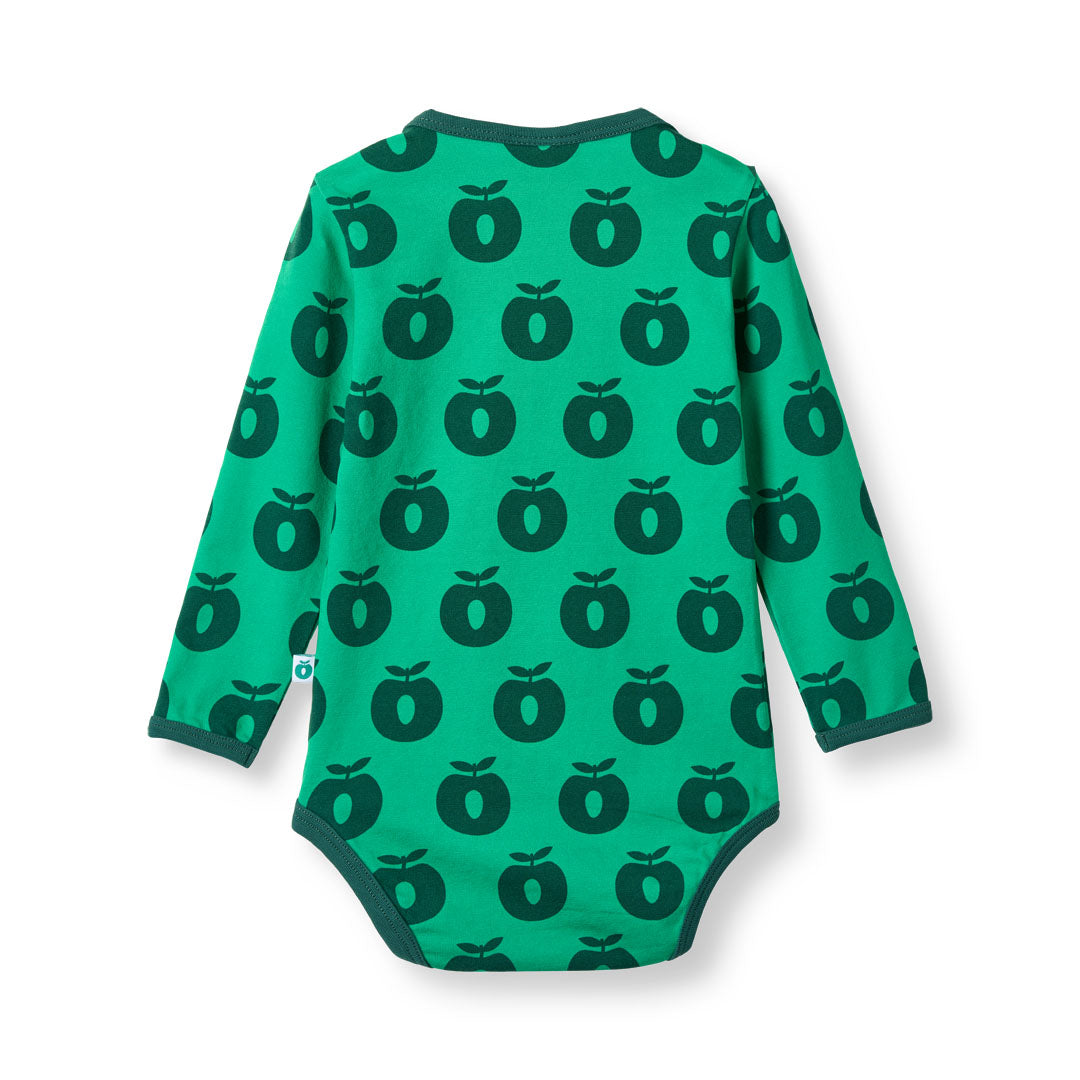 Apples Long Sleeve Onesie in Smafolk Green-Smafolk-Modern Rascals