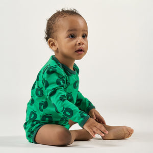 Apples Long Sleeve Onesie in Smafolk Green-Smafolk-Modern Rascals