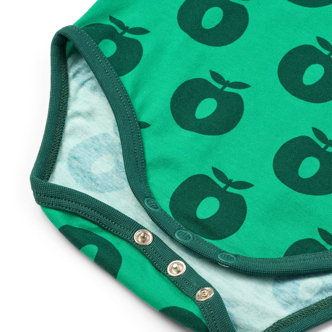 Apples Long Sleeve Onesie in Smafolk Green-Smafolk-Modern Rascals