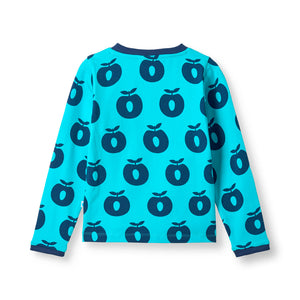 Apples Long Sleeve Shirt - Blue Atoll-Smafolk-Modern Rascals