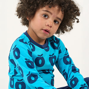Apples Long Sleeve Shirt - Blue Atoll-Smafolk-Modern Rascals