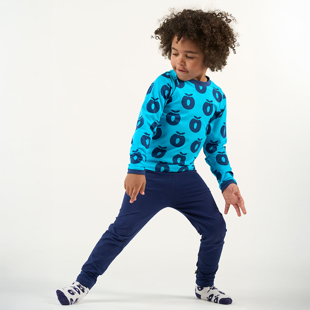 Apples Long Sleeve Shirt - Blue Atoll-Smafolk-Modern Rascals