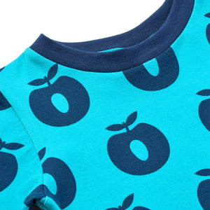 Apples Long Sleeve Shirt - Blue Atoll-Smafolk-Modern Rascals