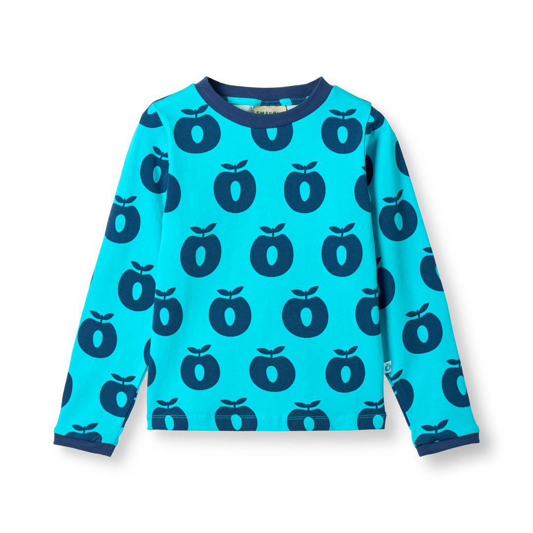Apples Long Sleeve Shirt - Blue Atoll-Smafolk-Modern Rascals