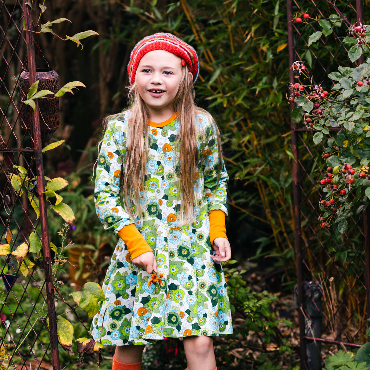 April Floral Long Sleeve Dress - 2 Left Size 3-4 & 7-8 years-Uddevalla Barn-Modern Rascals
