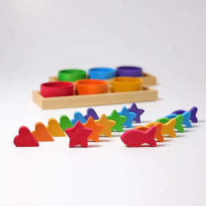 Grimm's Sorting Rainbow Game - Bowls, Tweezers, and Figures
