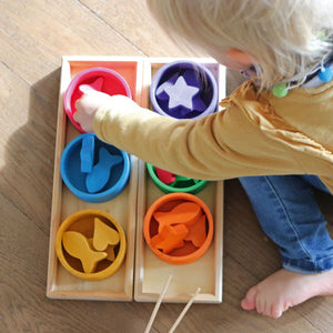 Grimm's Sorting Rainbow Game - Bowls, Tweezers, and Figures