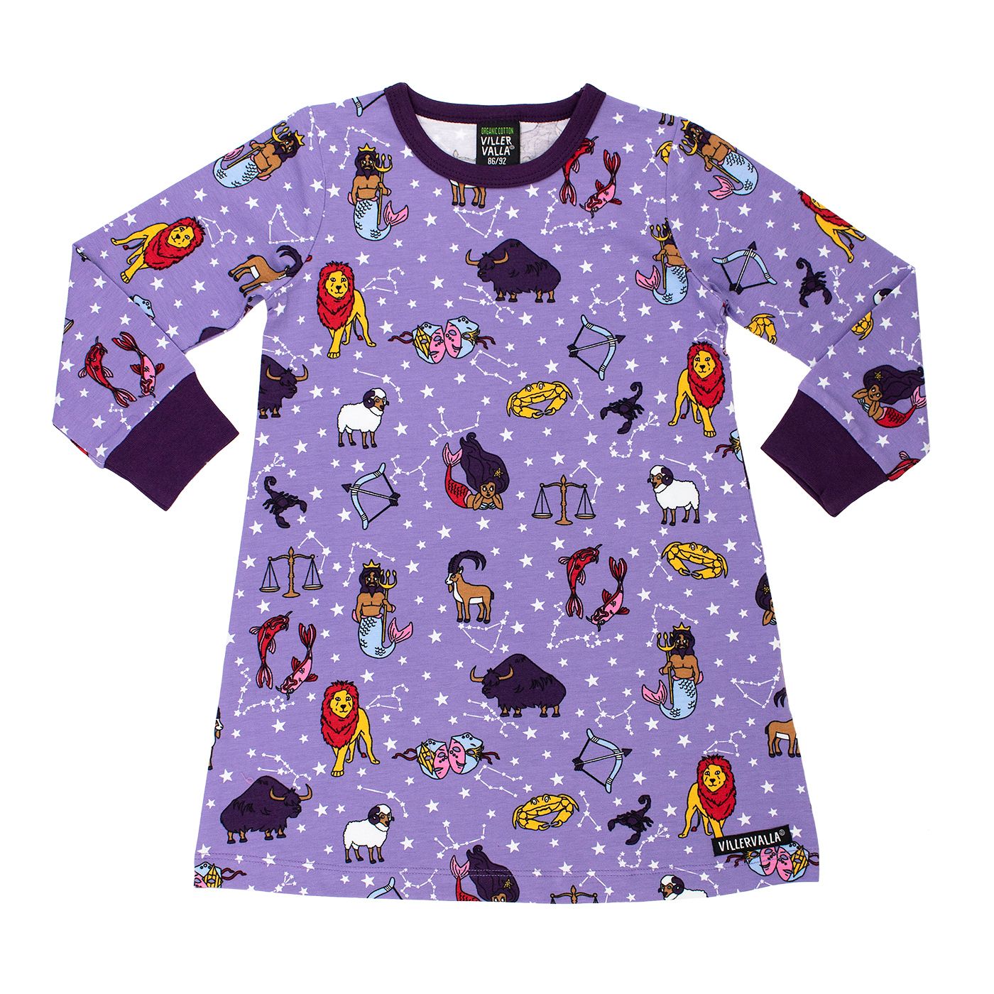 Astro Long Sleeve Dress - Lilac - 2 Left Size 2-4 years-Villervalla-Modern Rascals