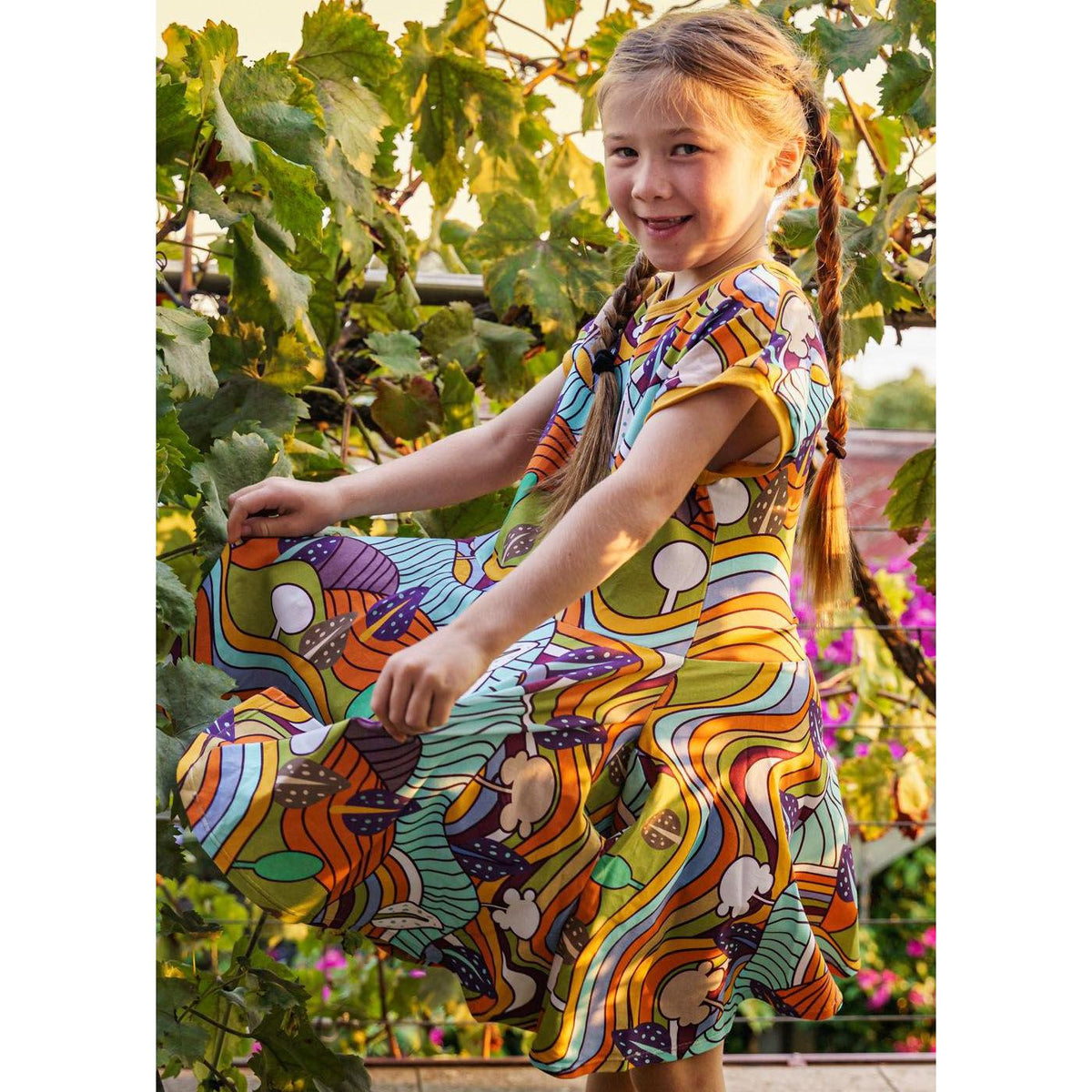 Autumn Hills Short Sleeve Dress-Uddevalla Barn-Modern Rascals