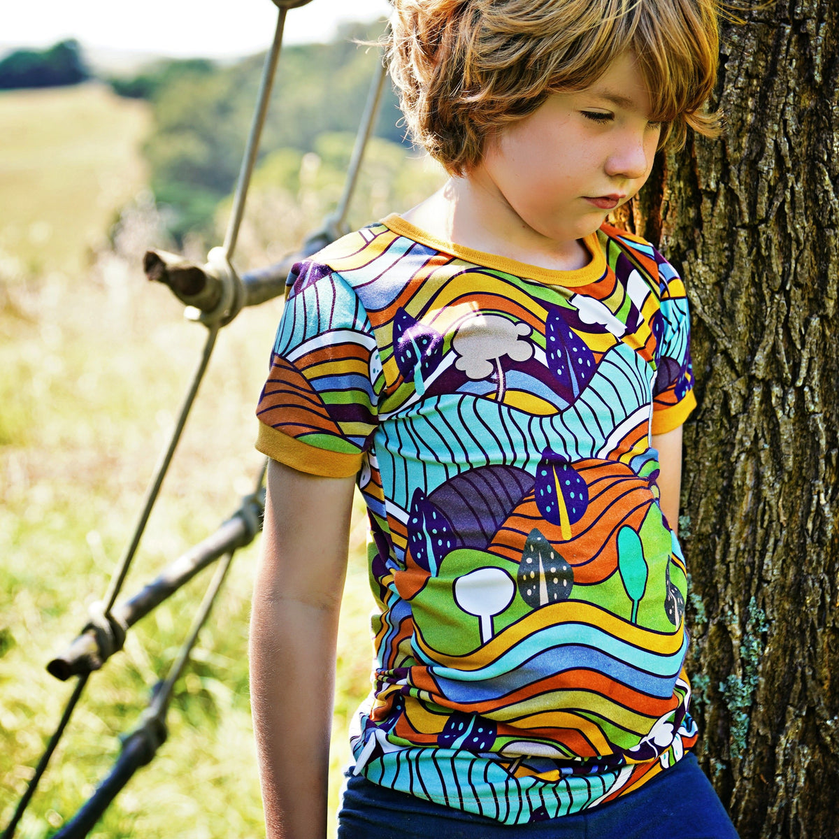 Autumn Hills Short Sleeve Shirt - 1 Left Size 8-10 years-Uddevalla Barn-Modern Rascals
