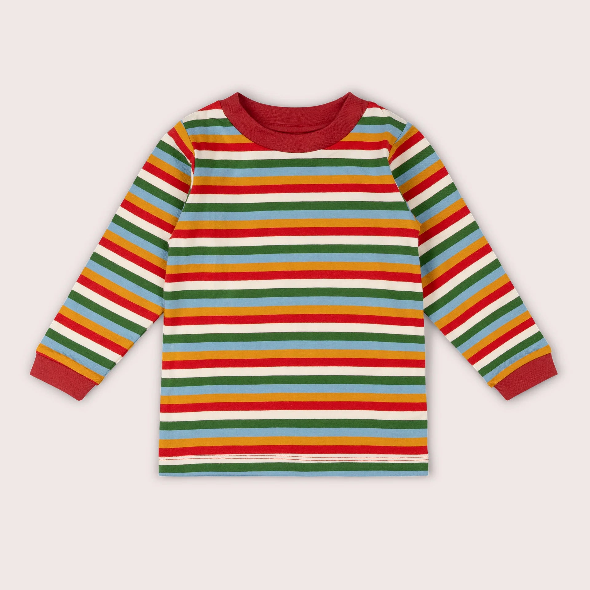 Autumn Rainbow Striped Long Sleeve T-Shirt-Little Green Radicals-Modern Rascals