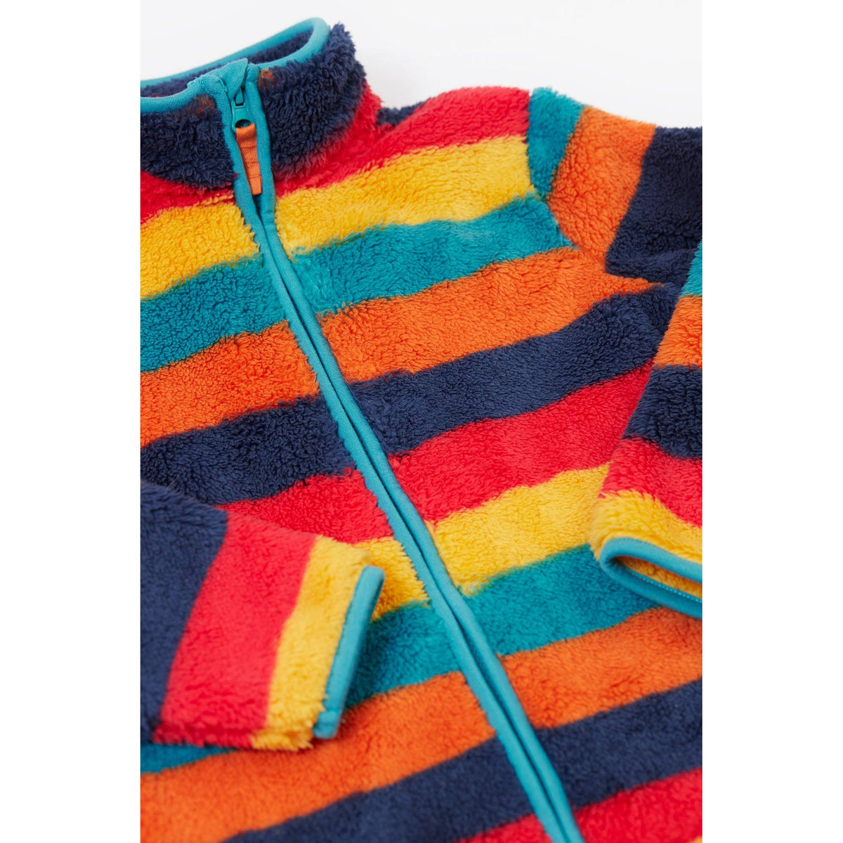 Autumn Stripe Zipped Ted Fleece Jacket-Frugi-Modern Rascals