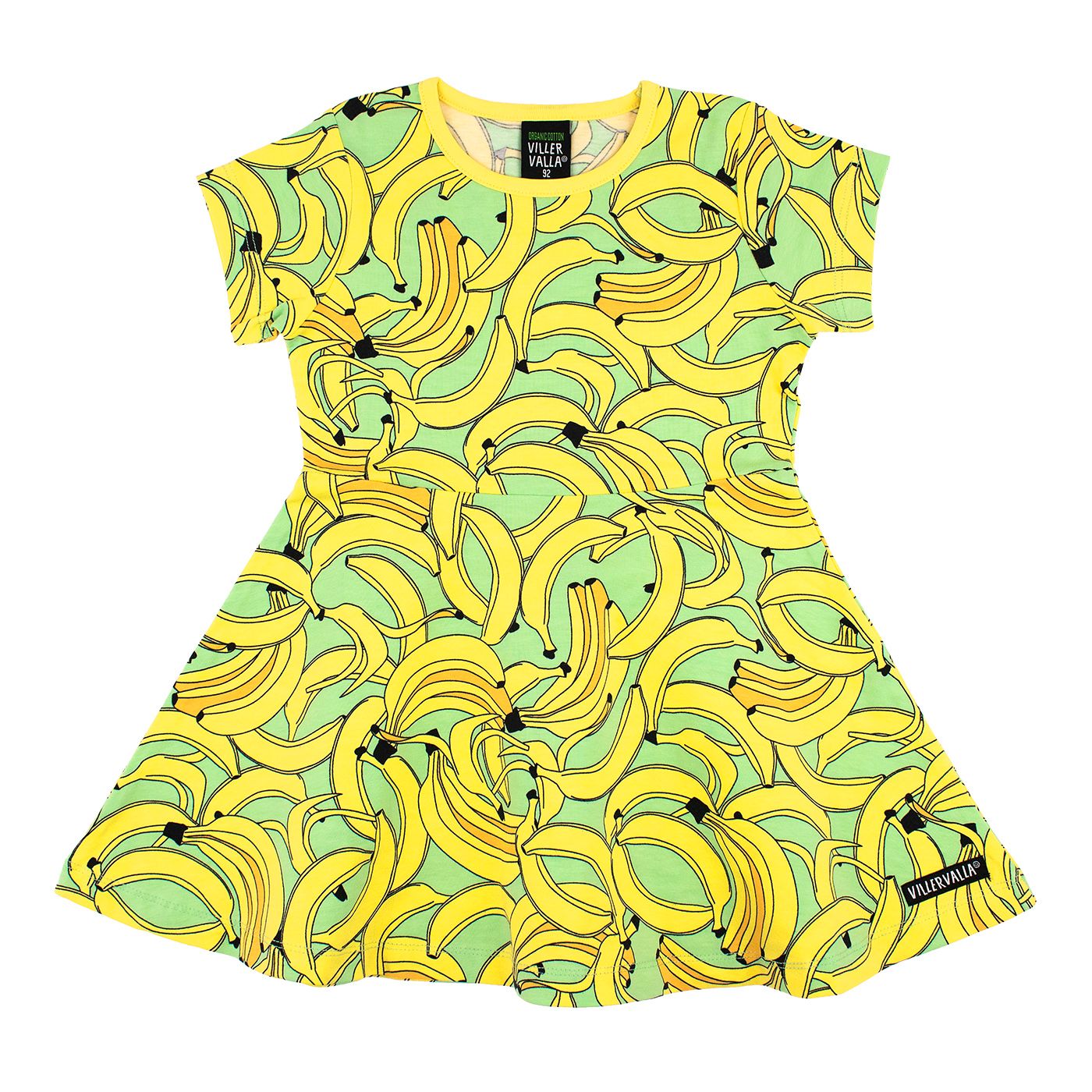 Banana Half Circle Short Sleeve Dress - 1 Left Size 11-12 years-Villervalla-Modern Rascals