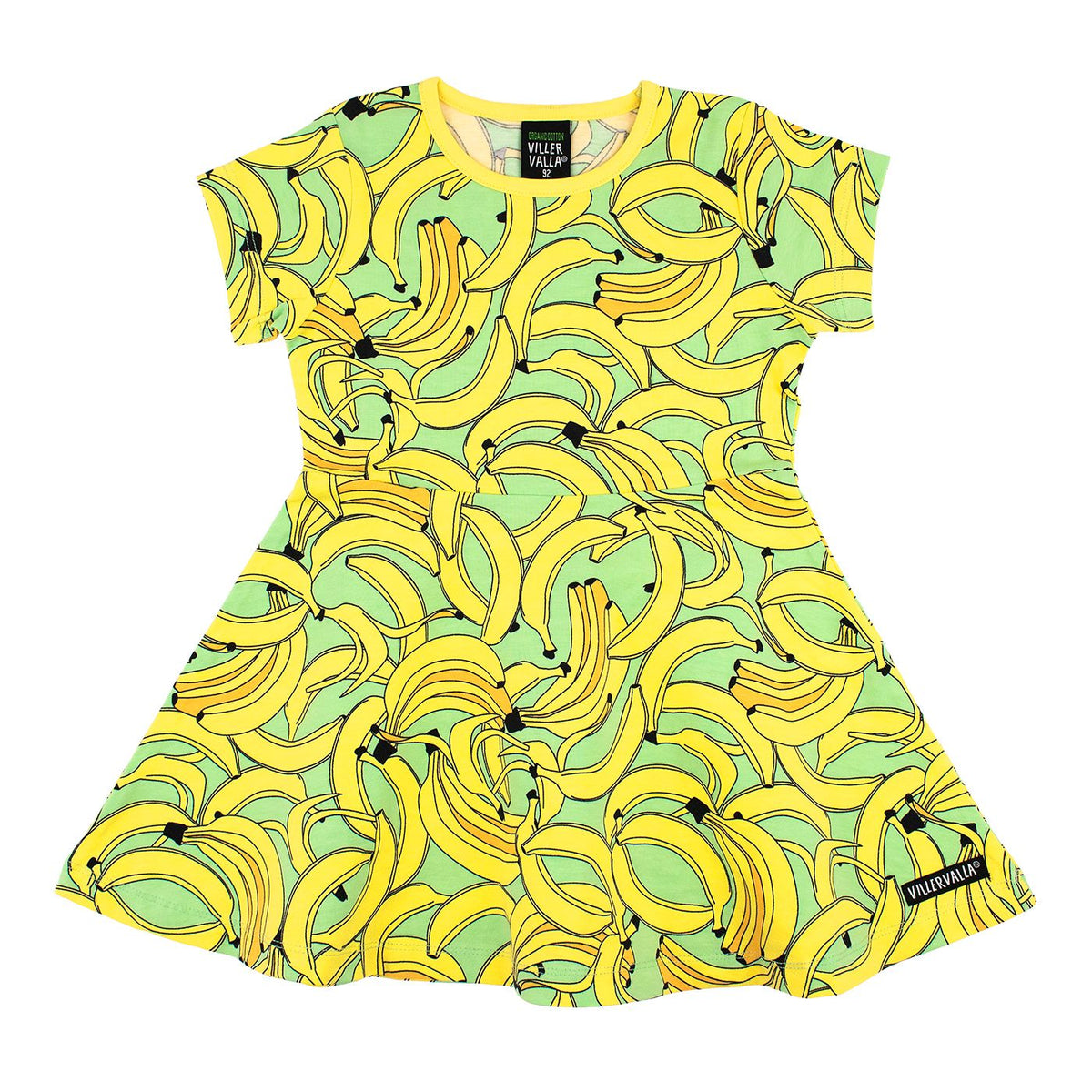 Banana Half Circle Short Sleeve Dress-Villervalla-Modern Rascals