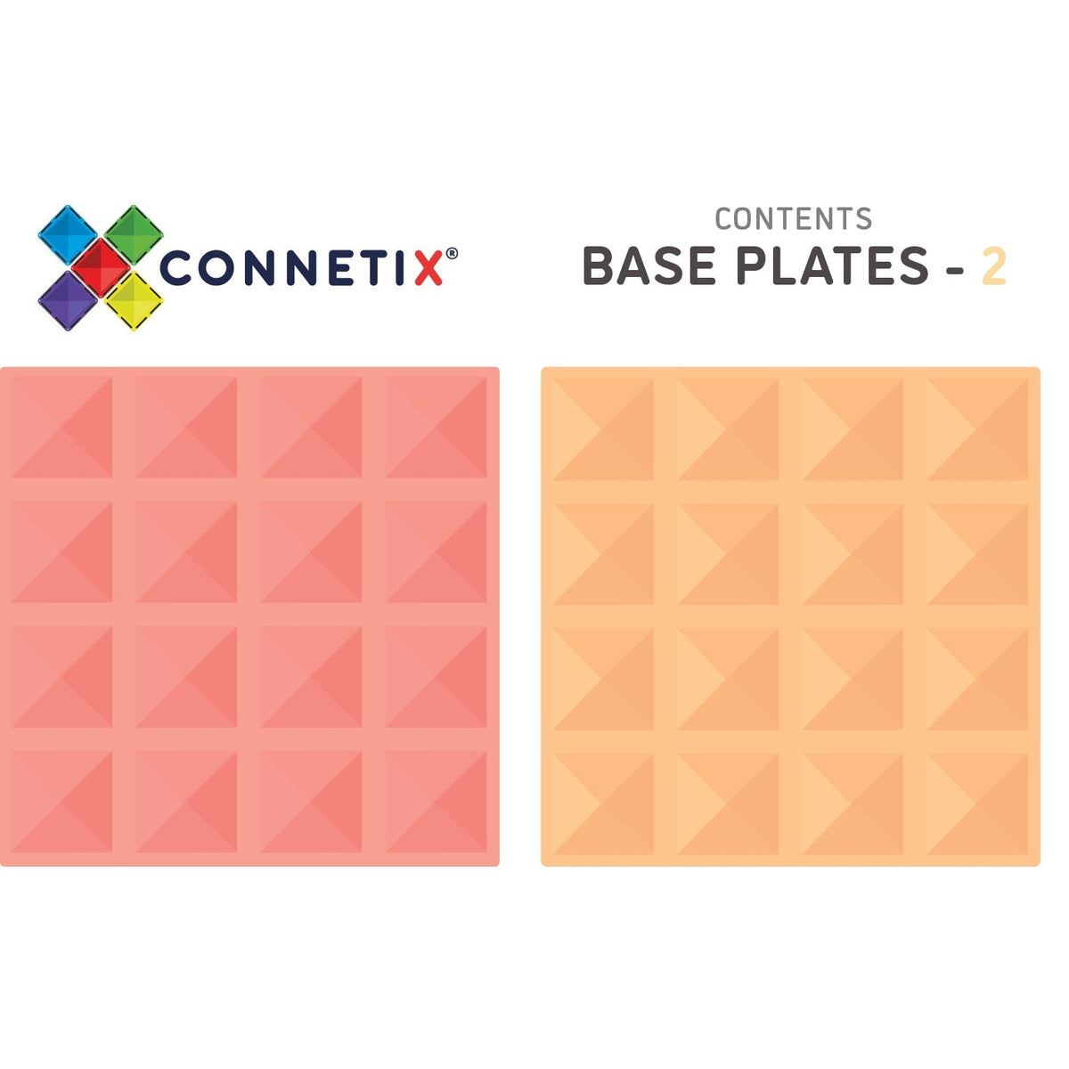 Base Plate Pack in Lemon & Peach - 2 Pieces-Connetix-Modern Rascals