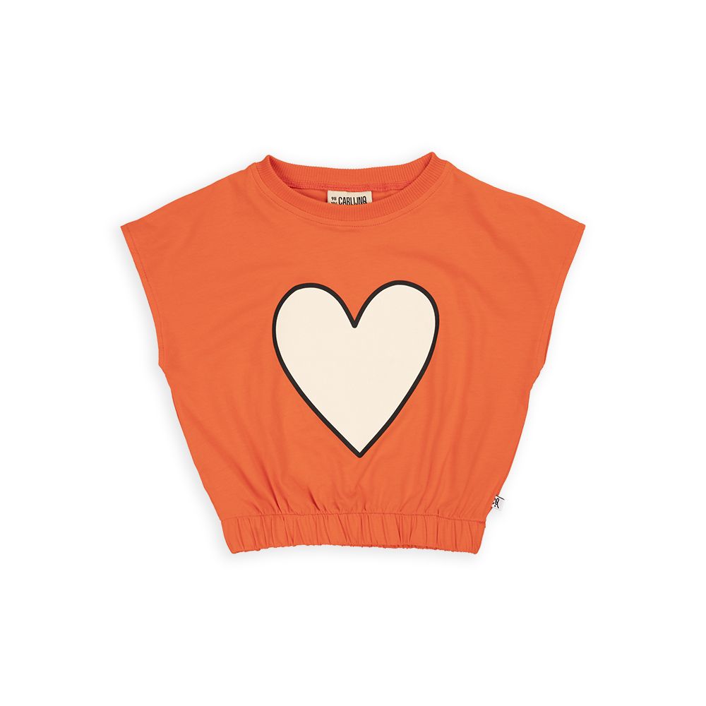 Basic Balloon Short Sleeve Shirt With Heart Print - 2 Left size 6-8 & 8-10 years-CARLIJNQ-Modern Rascals