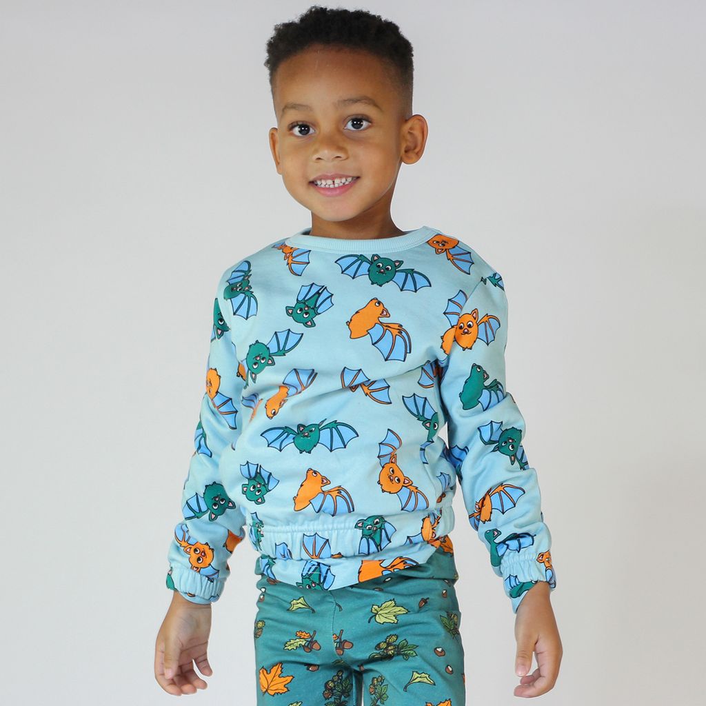 Bat Sweatshirt in Stratosphere - 1 Left Size 3-4 years-Smafolk-Modern Rascals