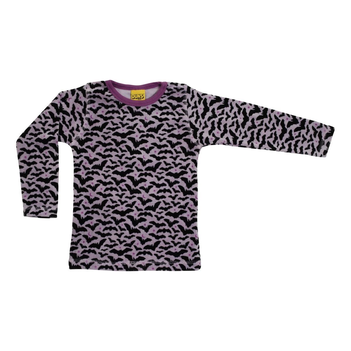 Bats Velour Long Sleeve Shirt - Amethyst Orchid - 1 Left Size 1-2 years-Duns Sweden-Modern Rascals