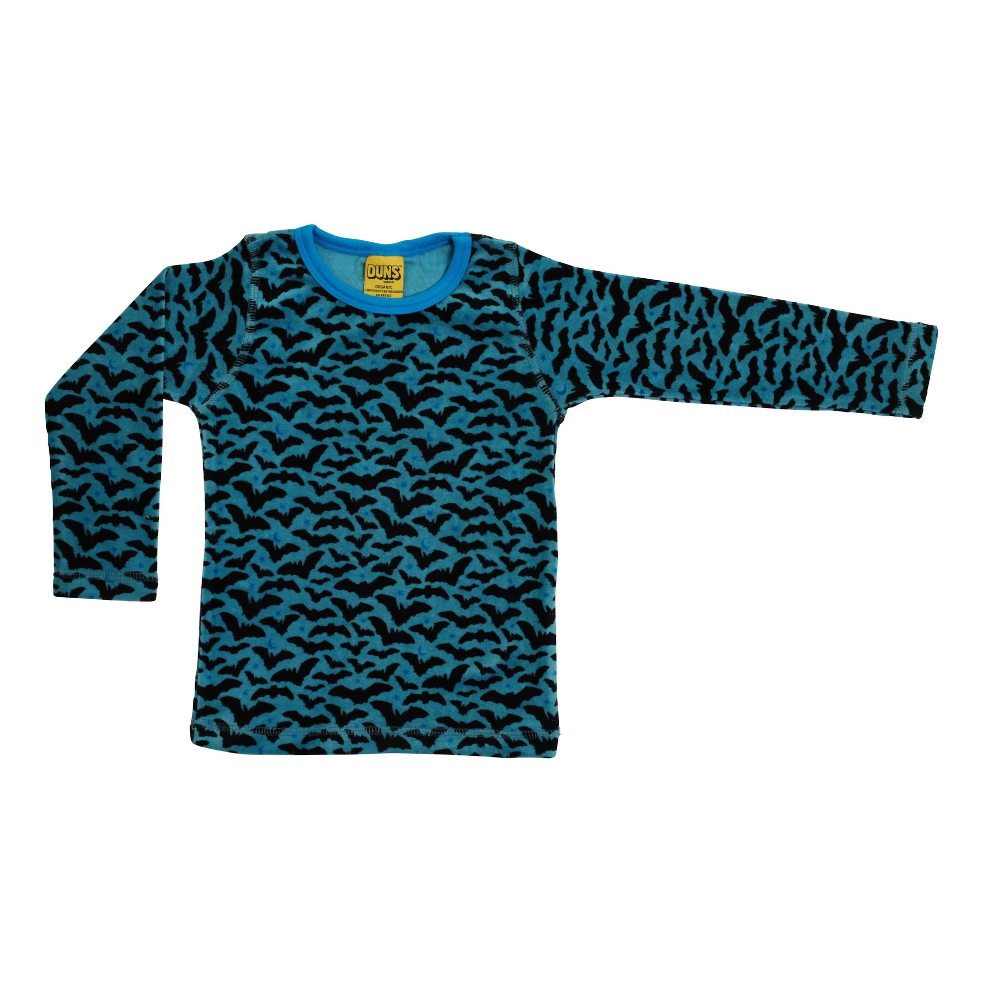Bats Velour Long Sleeve Shirt - Blue - 2 Left Size 1-2 & 2-4 years-Duns Sweden-Modern Rascals