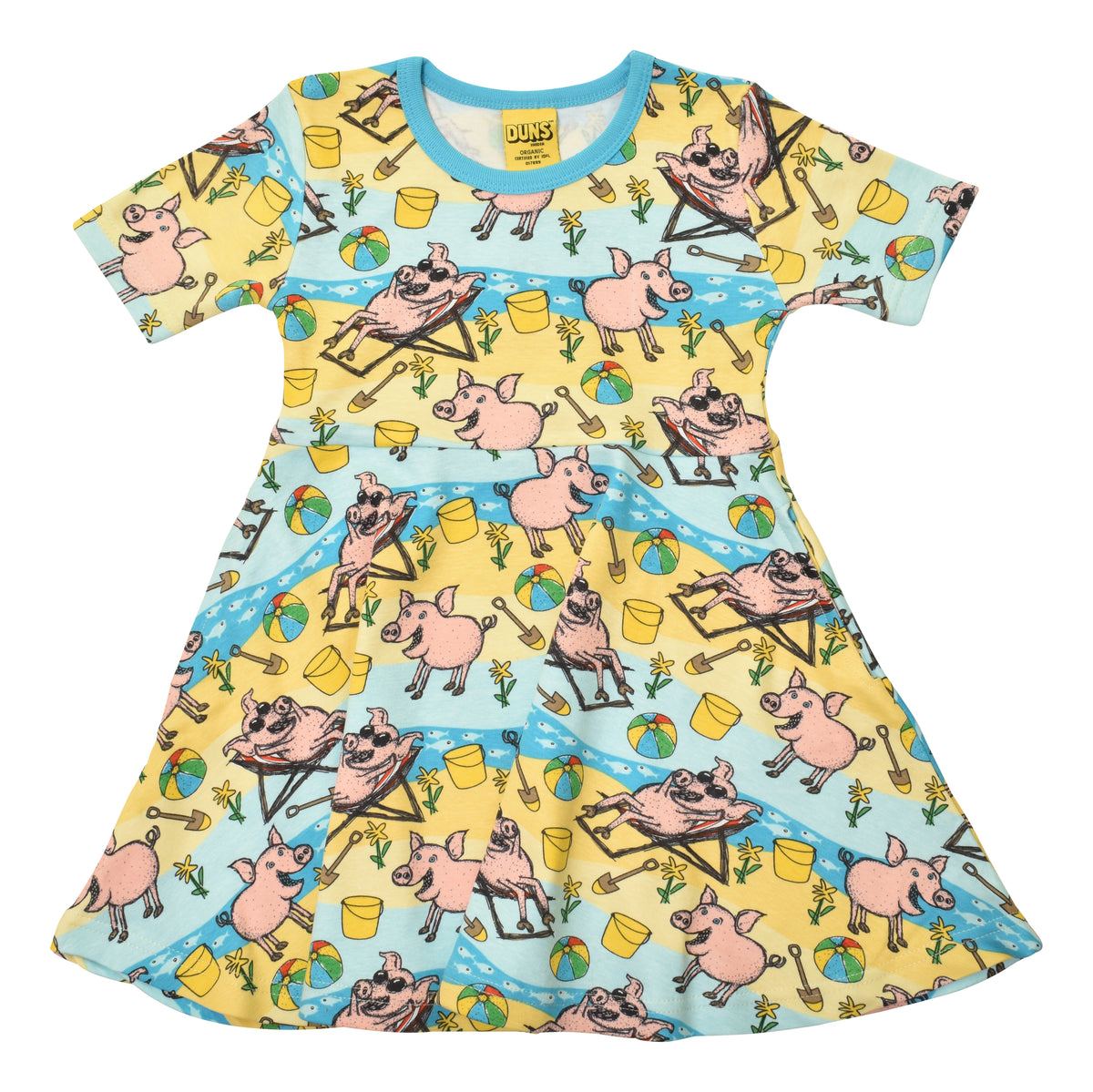 Beach Pig Short Sleeve Skater Dress - 1 Left Size 5-6 years-Duns Sweden-Modern Rascals