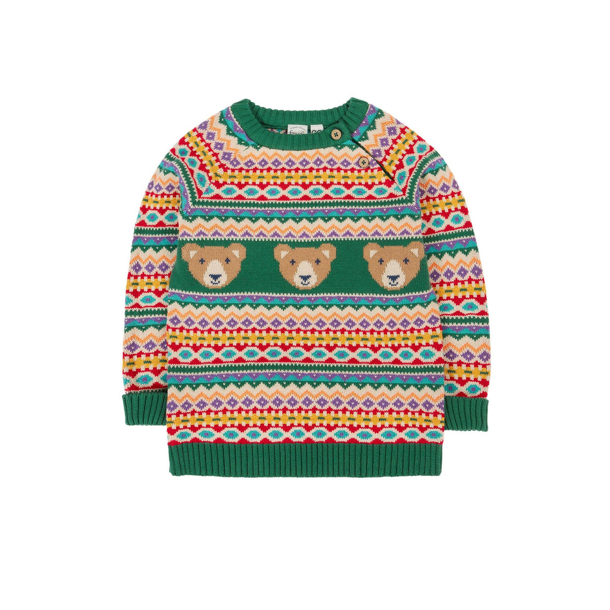 Bear Fair Isle Fowey Fairisle Knitted Sweater-Frugi-Modern Rascals