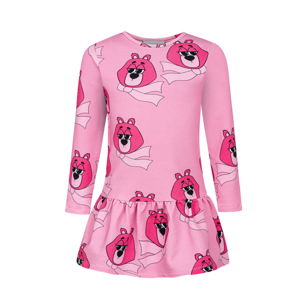 Bear Long Sleeve Dress - Pink - 1 Left Size 8-10 years-Dear Sophie-Modern Rascals