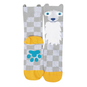 Beary Wild Character Socks - 2 Pack - 1 Left Size 4-6 years-Frugi-Modern Rascals