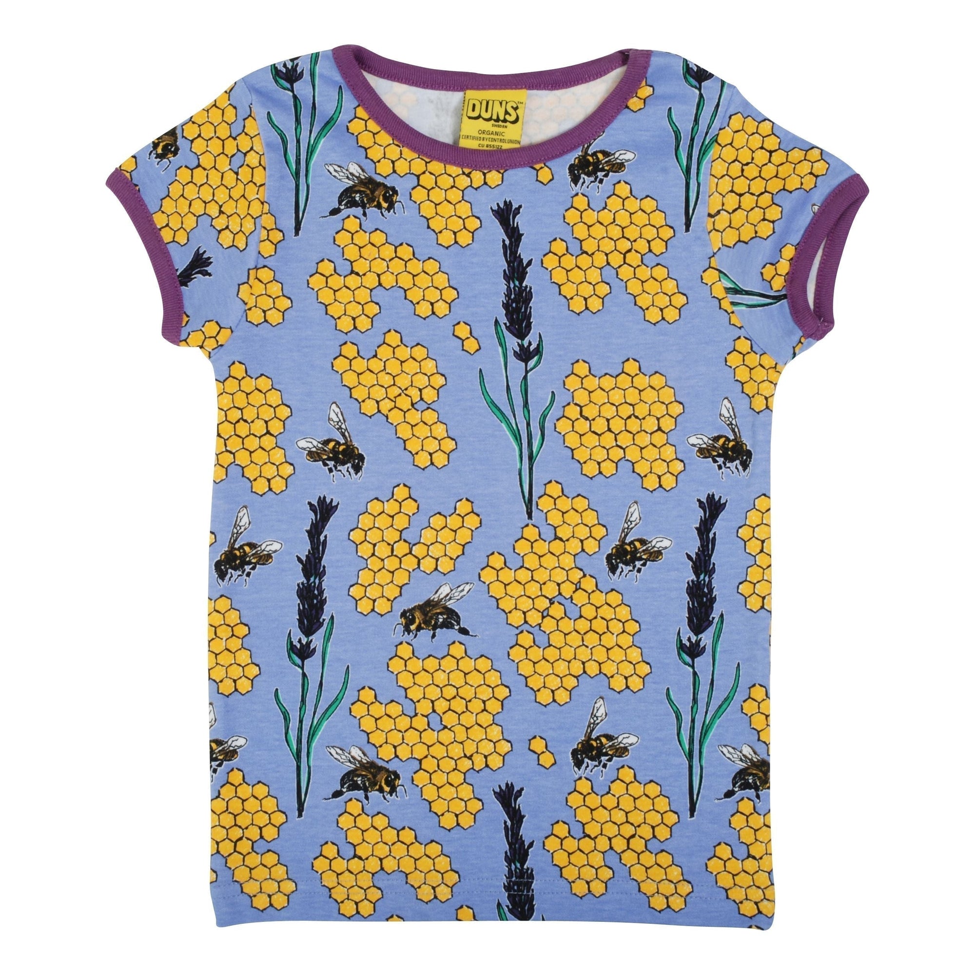 Bee - Grape Short Sleeve Shirt - 1 Left Size 3-4 years-Duns Sweden-Modern Rascals
