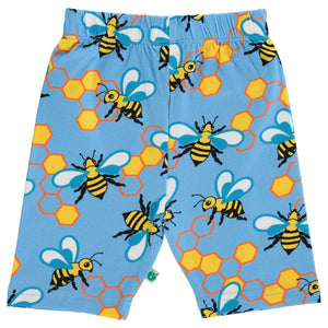 Bees Cycling Shorts in Blue Grotto-Smafolk-Modern Rascals