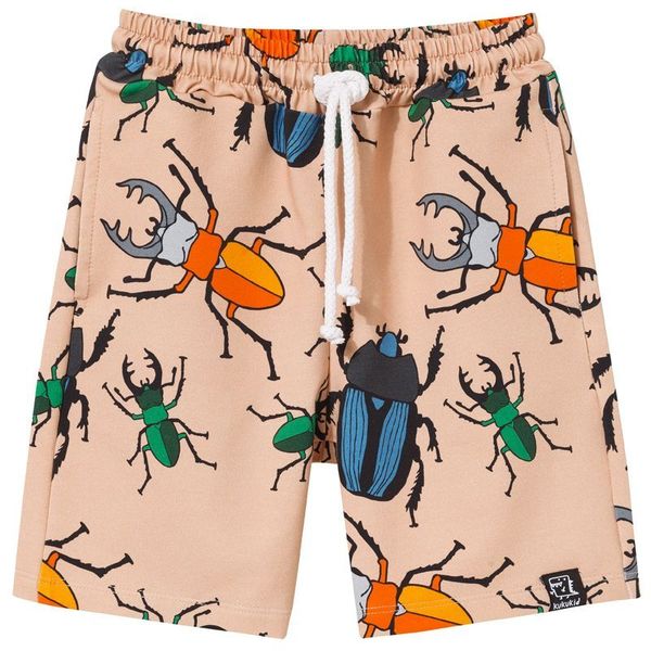 Beige Beetles Pocket Shorts-KuKuKid-Modern Rascals