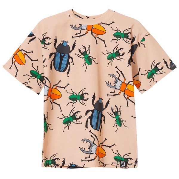 Beige Beetles Short Sleeve Shirt-KuKuKid-Modern Rascals