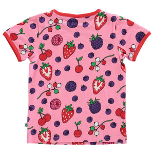 Berries Short Sleeve Shirt in Sea Pink - 1 Left Size 11-12 years-Smafolk-Modern Rascals