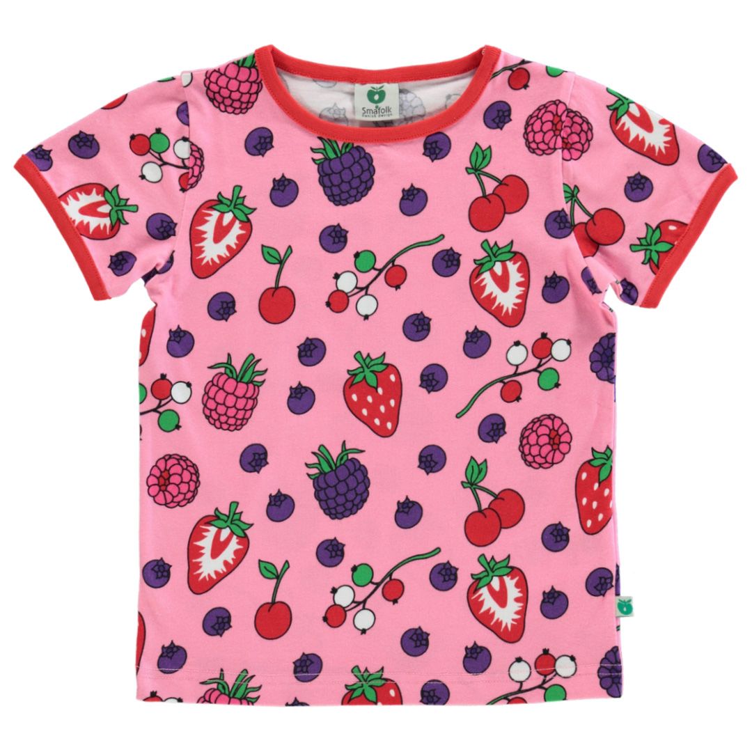 Berries Short Sleeve Shirt in Sea Pink-Smafolk-Modern Rascals