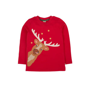 Berry Red/Caribou Terrific Circular Top - 1 Left Size 5-6 years-Frugi-Modern Rascals