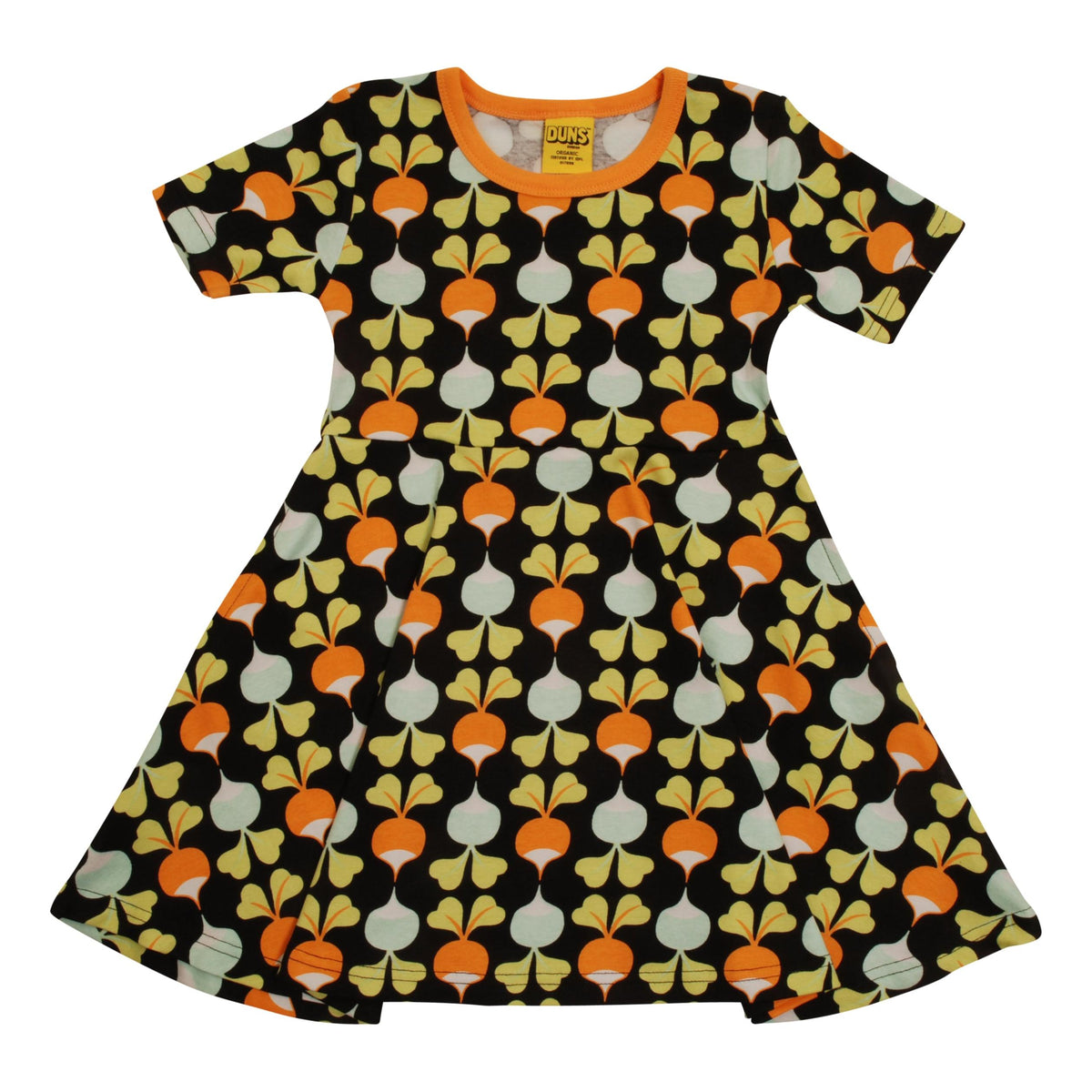 Big Radish - Black Short Sleeve Skater Dress - 1 Left Size 6-7 years-Duns Sweden-Modern Rascals
