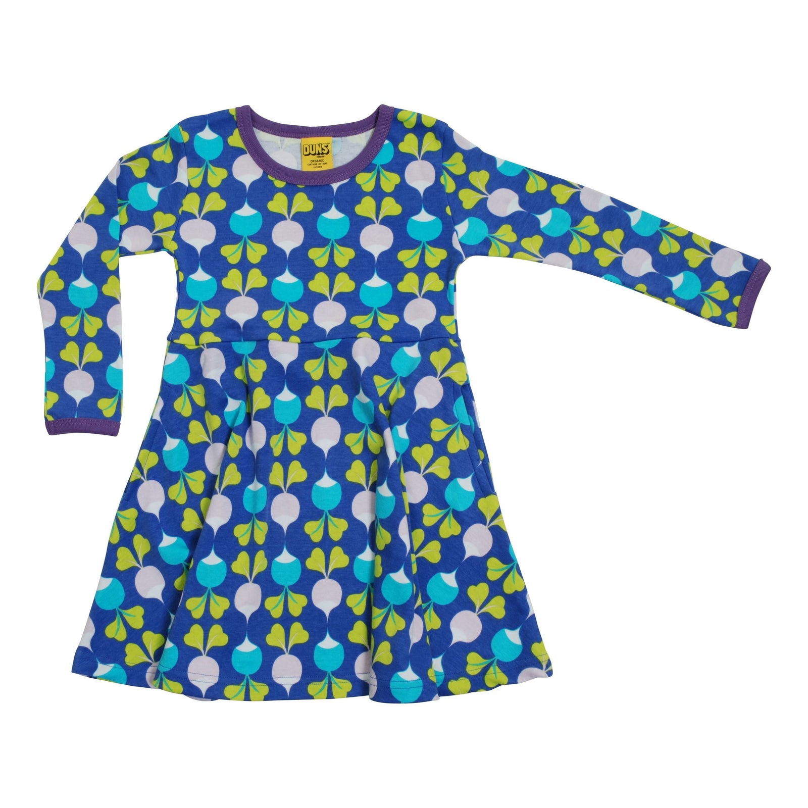 Big Radish - Blue Long Sleeve Skater Dress - 1 Left Size 9-10 years-Duns Sweden-Modern Rascals