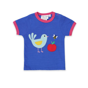 Bird Applique Short Sleeve Shirt - 1 Left Size 12-18 months-Toby Tiger-Modern Rascals