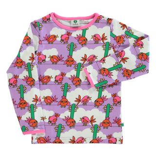 Birds Long Sleeve Shirt in Viola - 1 Left Size 9-10 years-Smafolk-Modern Rascals