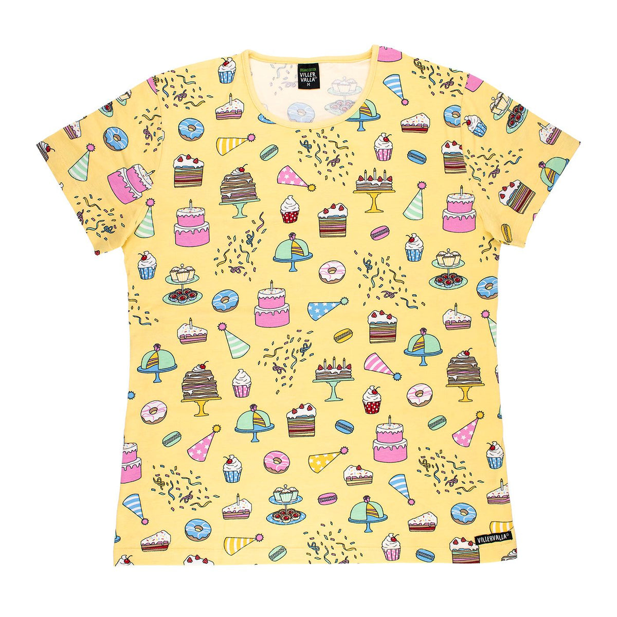 Birthday Print Short Sleeve Shirt in Light Banana-Villervalla-Modern Rascals