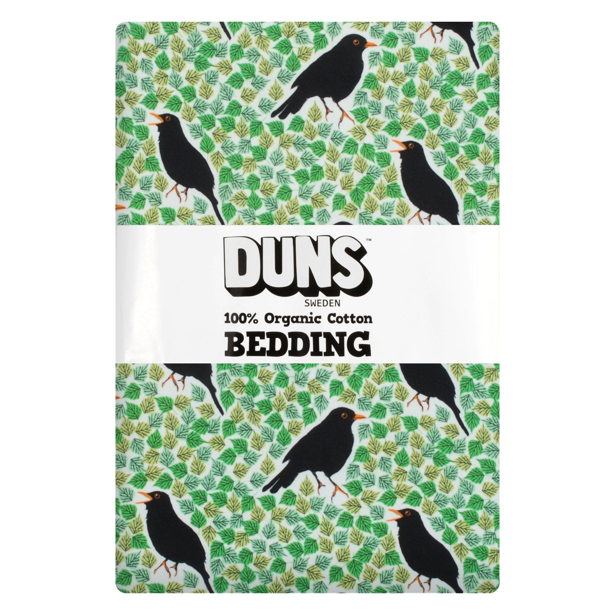 Black Bird Green Bedding - Duvet Cover & Pillow Case - 1 Left Size Crib-Duns Sweden-Modern Rascals