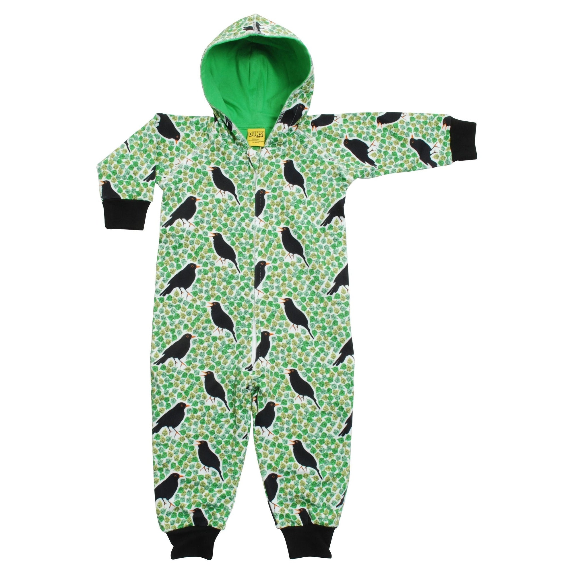 Black Bird - Green Hooded Lined Suit - 2 Left Size 6-12 months & 1-2 years-Duns Sweden-Modern Rascals
