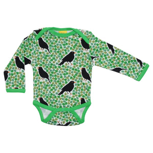 Black Bird - Green Long Sleeve Onesie - 1 Left Size 4-6 months-Duns Sweden-Modern Rascals