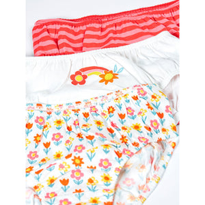 Bloom Polly Printed Briefs, 3-pack - 2 Left Size 5-6 & 8-9 years-Frugi-Modern Rascals